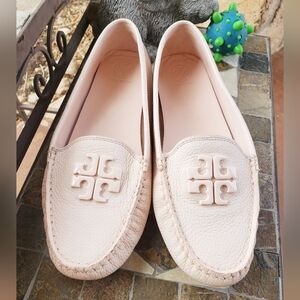 Tory Burch Lowell 2 Driver - Tumbled Leather 💗 Ballet Pink 💗 Moccasins